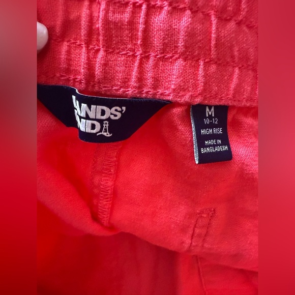 Lands and Hot Pink 2-Piece Shorts M 10-12 Set long sleeve shirt L(14-16) Linen - Picture 6 of 16